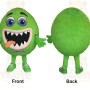 Bright Green Furry Monster Mascot Costume
