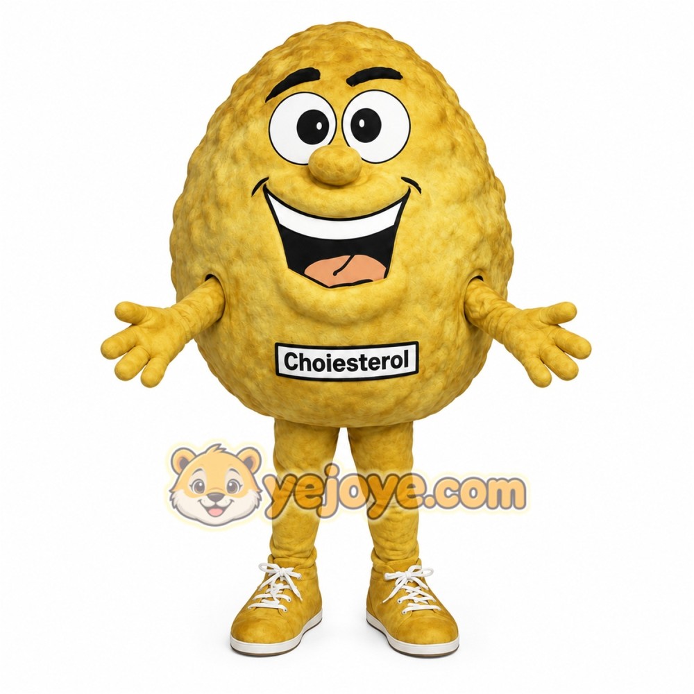 Yellow Cholesterol Mascot Costume Yellow Cholesterol Mascot Costume
