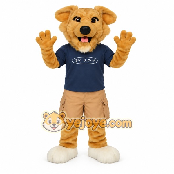 Tan Navy Dog Mascot Costume