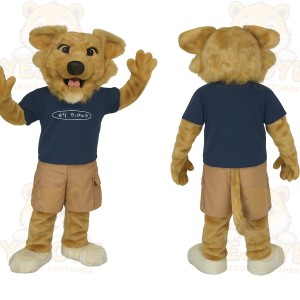 Tan Navy Dog Mascot Costume