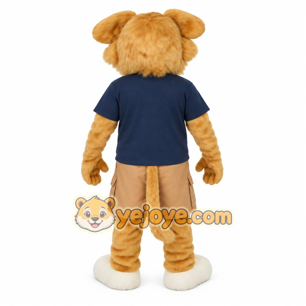 Tan Navy Dog Mascot Costume Tan Navy Dog Mascot Costume