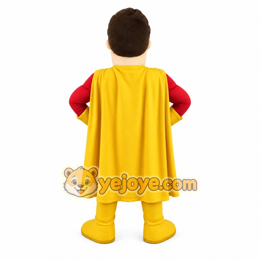 Red Yellow Superhero Man Mascot Costume