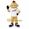 Tan Brown White Smiling Boy Mascot Costume