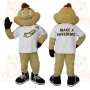 Tan Brown White Smiling Boy Mascot Costume
