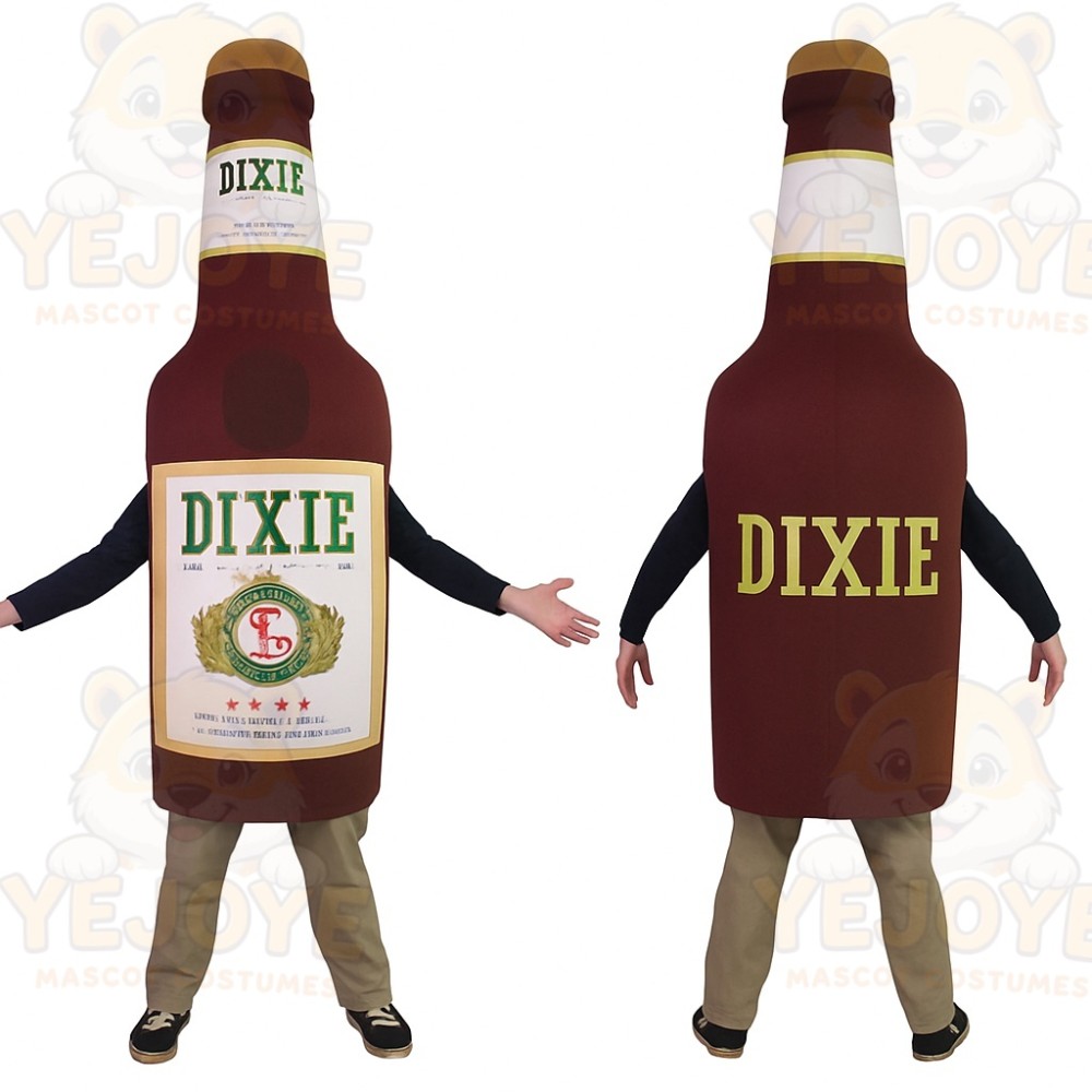 Brown White Beer Bottle Mascot Costume