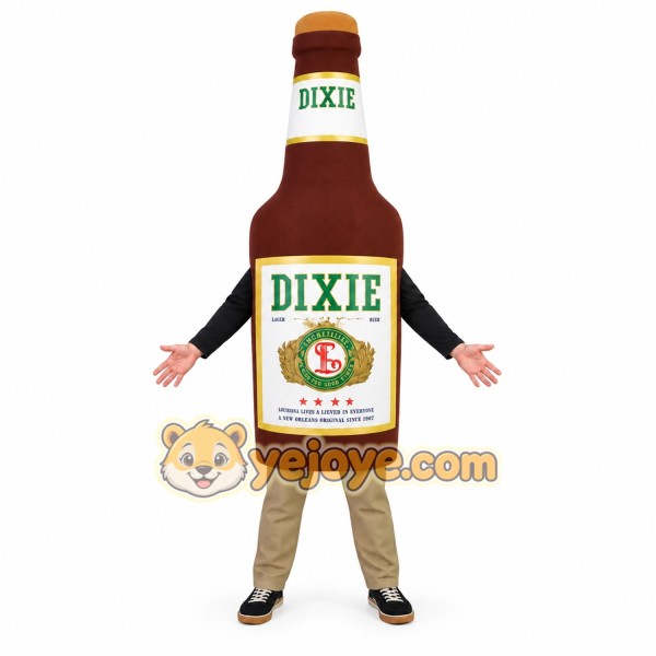 Brown White Beer Bottle Mascot Costume