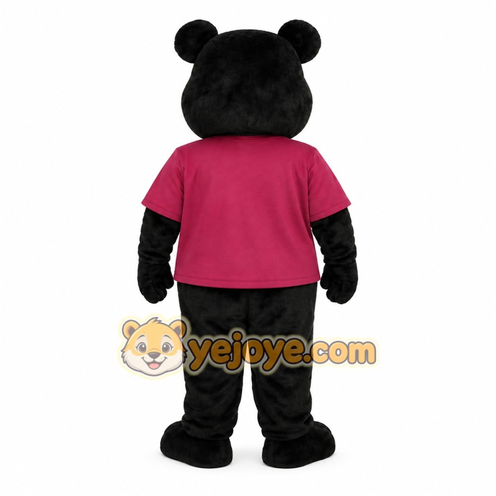 Black White Magenta Bear Mascot Costume