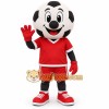 Red Black White Soccer Ball Mascot Costume