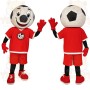 Red Black White Soccer Ball Mascot Costume