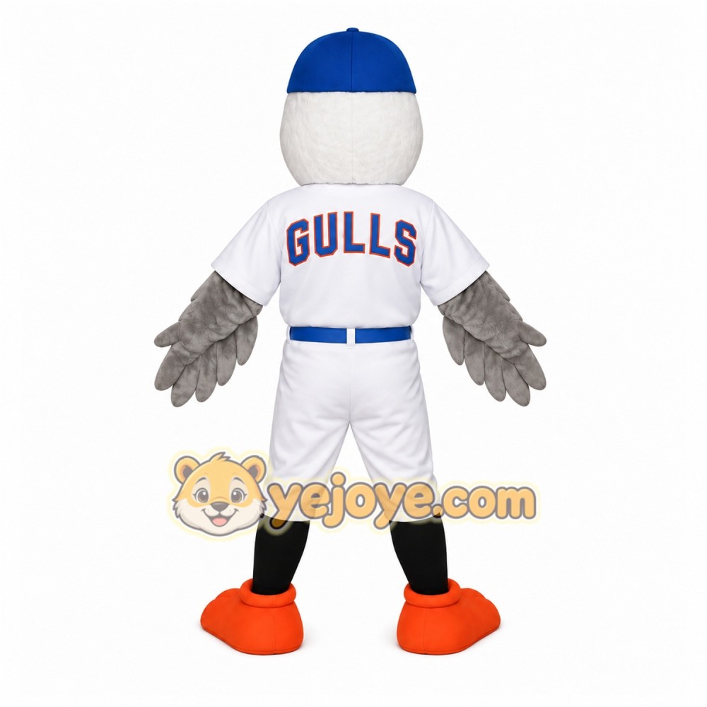White Blue Orange Seagull Baseball Mascot Costume White Blue Orange Seagull Baseball Mascot Costume