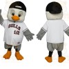 White Gray Seagull Baseball Mascot Costume