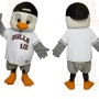 White Gray Seagull Baseball Mascot Costume