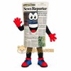 White Black Red Newspaper Mascot Costume White Black Red Newspaper Mascot Costume