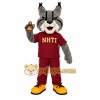 Gray Burgundy Yellow Bobcat Mascot Costume Gray Burgundy Yellow Bobcat Mascot Costume