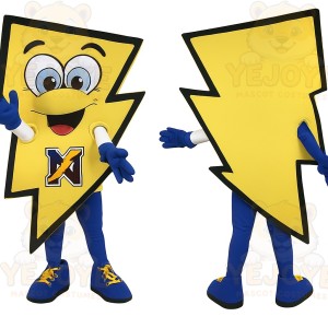 Yellow Blue Lightning Bolt Mascot Costume