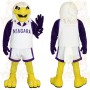 White Purple Basketball Eagle Mascot Costume