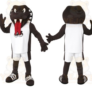 Black White Red Cobra Snake Mascot Costume