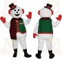 White Green Red Top Hat Snowman Mascot Costume