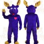 Purple Gold Moose Mascot Costume