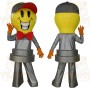 Yellow Gray Smiling Light Bulb Mascot Costume