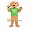 Tan Green Dog Mascot Costume Tan Green Dog Mascot Costume