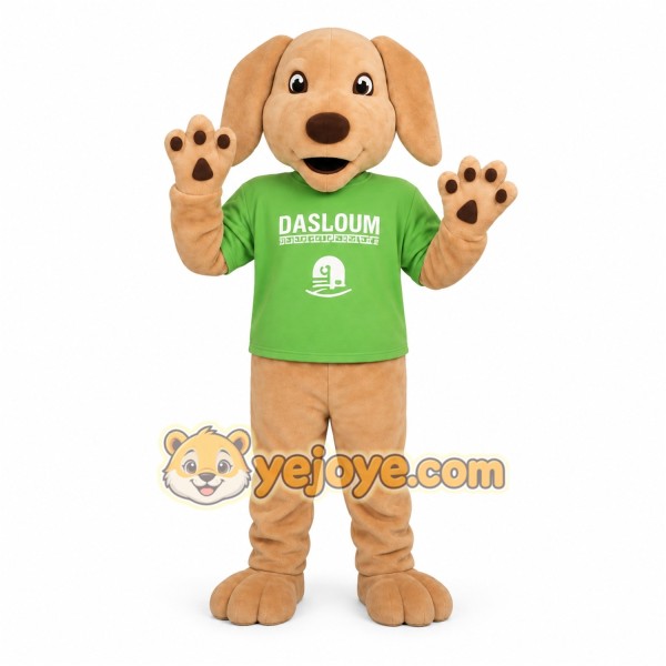 Tan Green Dog Mascot Costume