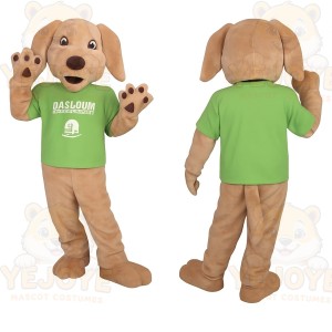 Tan Green Dog Mascot Costume