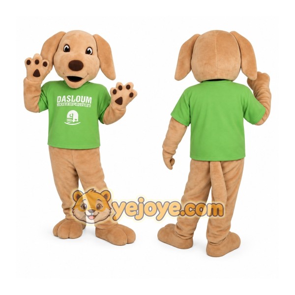 Tan Green Dog Mascot Costume