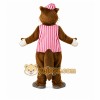 Brown Pink White Striped Otter Mascot Costume Brown Pink White Striped Otter Mascot Costume