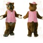 Brown Pink White Striped Otter Mascot Costume