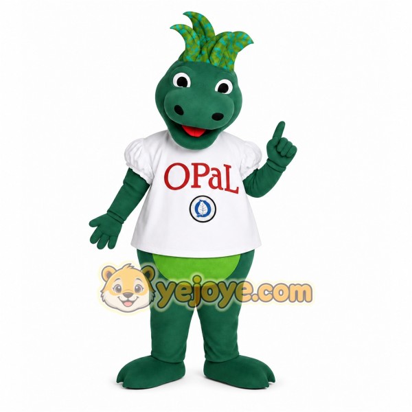 Green White Spiked Dinosaur Mascot Costume