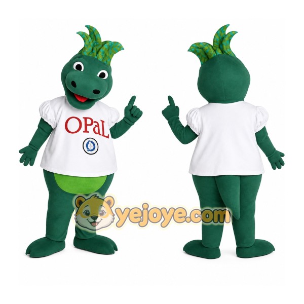 Green White Spiked Dinosaur Mascot Costume