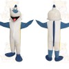 White Blue Smiling Narwhal Mascot Costume