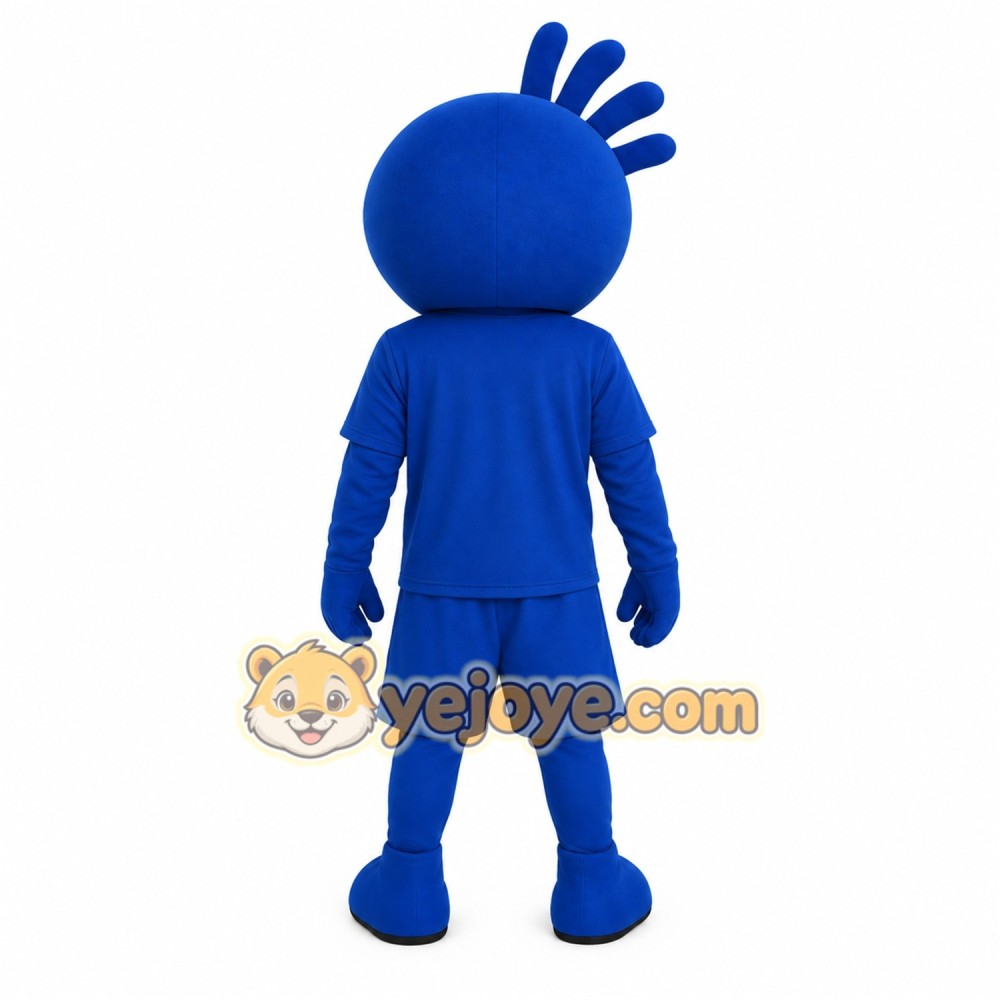 Blue Gray Spiky Hair Boy Mascot Costume Blue Gray Spiky Hair Boy Mascot Costume