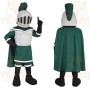 Green White Knight Mascot Costume