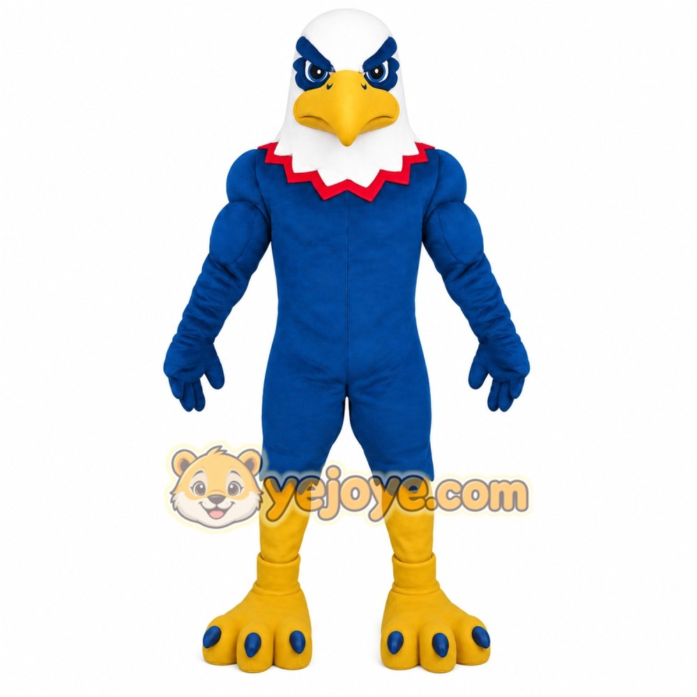 Blue White Yellow Eagle Mascot Costume Blue White Yellow Eagle Mascot Costume