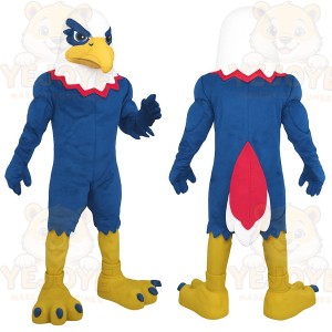Blue White Yellow Eagle Mascot Costume
