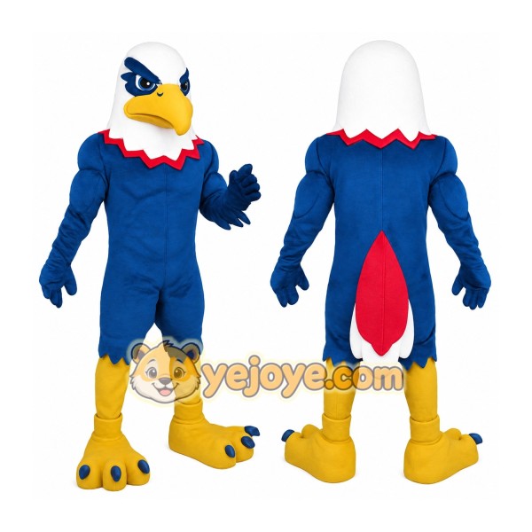 Blue White Yellow Eagle Mascot Costume