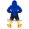 Blue Yellow Black Muscular Eagle Mascot Costume
