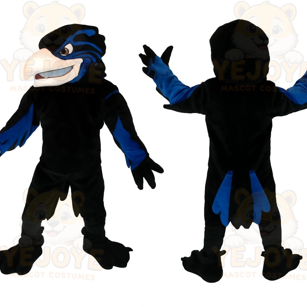 Black Blue Raven Mascot Costume