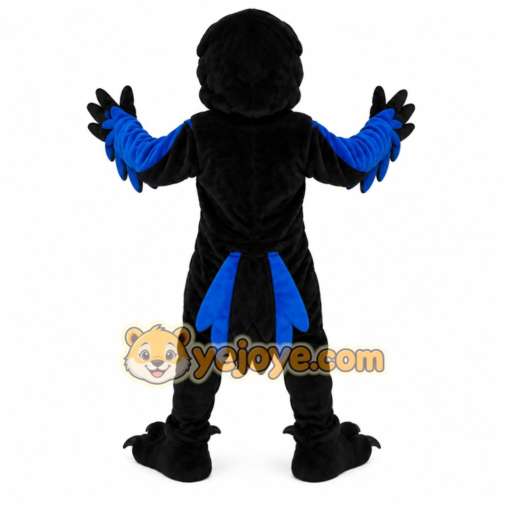 Black Blue Raven Mascot Costume Black Blue Raven Mascot Costume