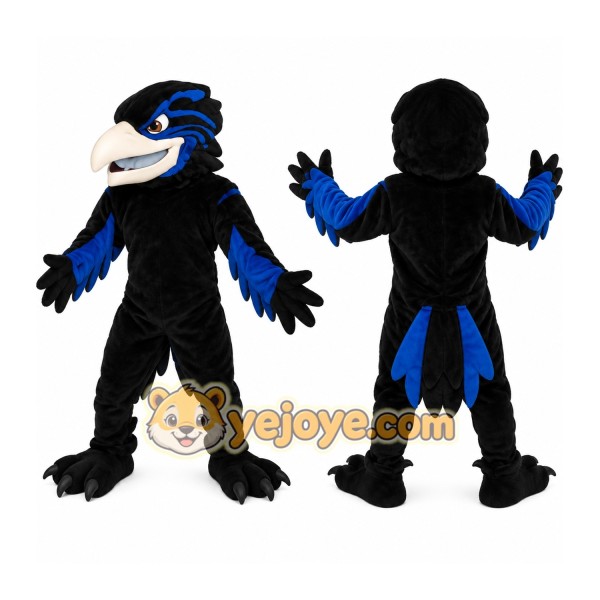 Black Blue Raven Mascot Costume