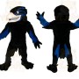 Black Blue Raven Mascot Costume