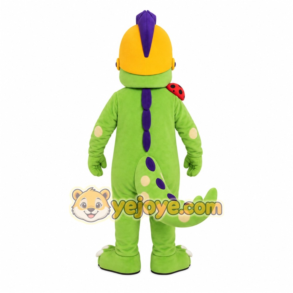 Green Yellow Dinosaur Knight Mascot Costume Green Yellow Dinosaur Knight Mascot Costume