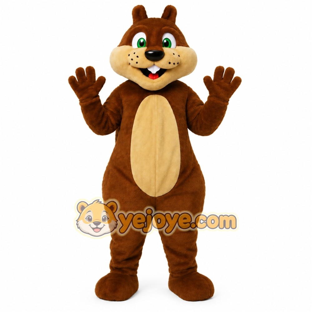 Brown Beige Squirrel Mascot Costume Brown Beige Squirrel Mascot Costume