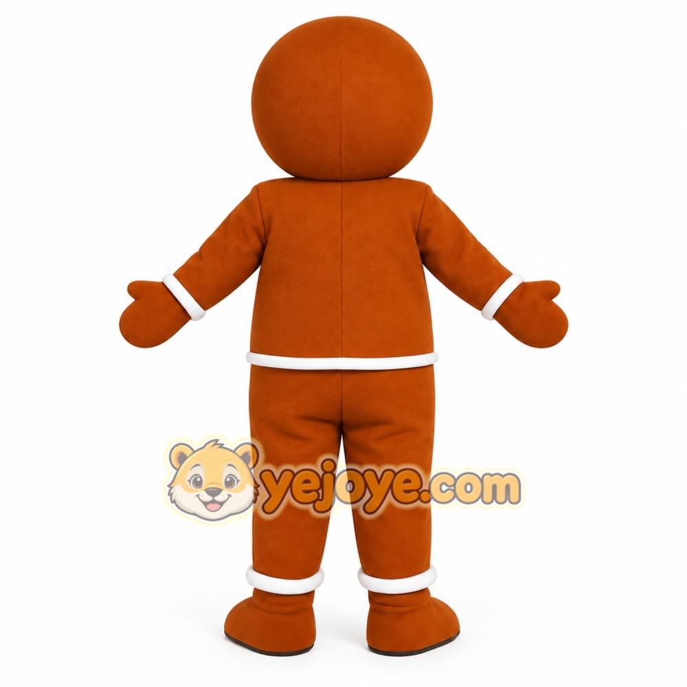 Brown Green Gingerbread Man Mascot Costume Brown Green Gingerbread Man Mascot Costume