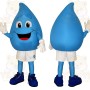 Blue White Smiling Water Droplet Mascot Costume