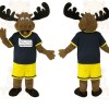 Brown Black Yellow Moose Mascot Costume