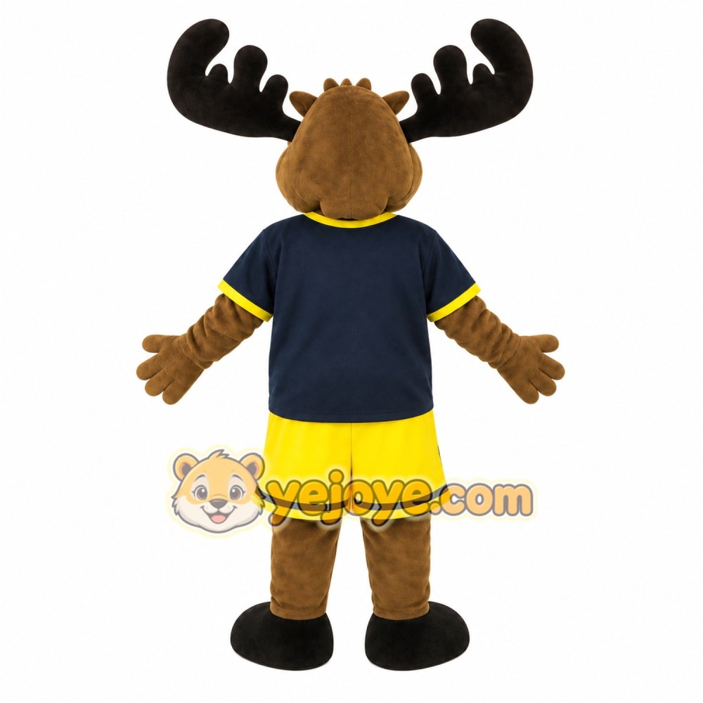 Brown Black Yellow Moose Mascot Costume Brown Black Yellow Moose Mascot Costume