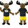 Brown Black Yellow Moose Mascot Costume